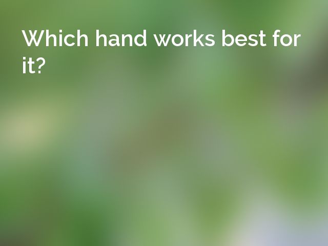 Which hand works best for it?
