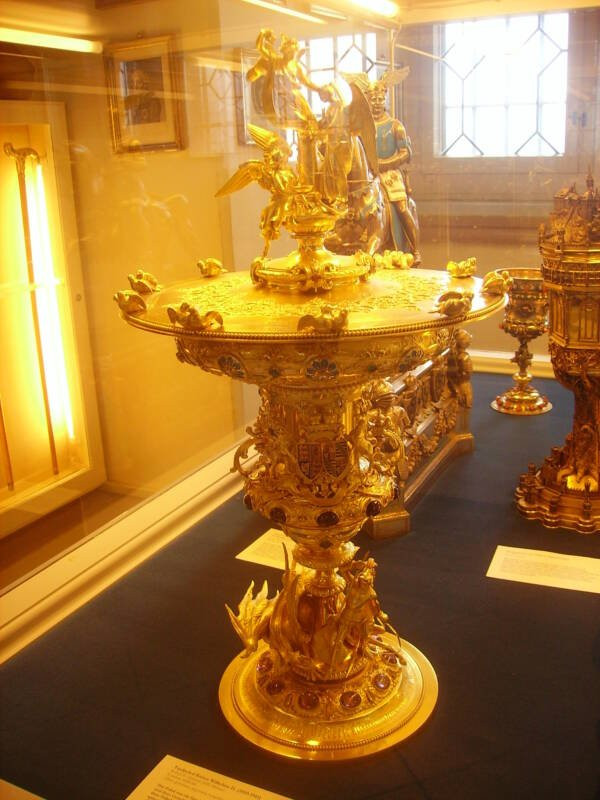 A royal Hohenzollern chalice inside the castle treasury.