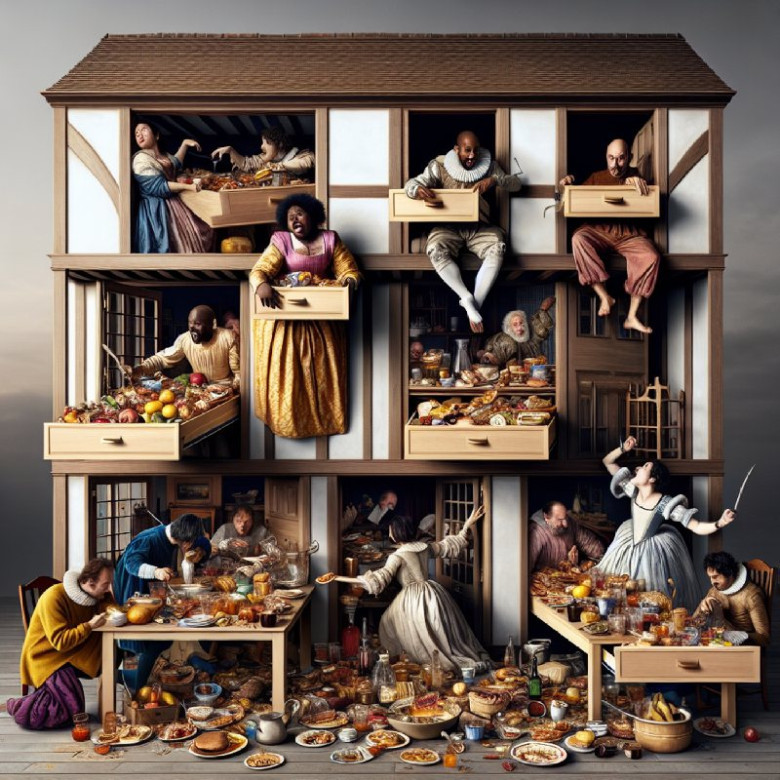 "Eaten me out of house and home" - Meaning to consume a lot of someone else's food or resources. It's from "Henry IV, Part II" (Act 2, Scene 1).